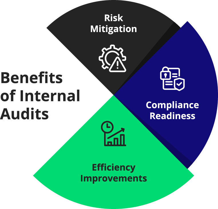 a chart showing the different phases of the internal audit process