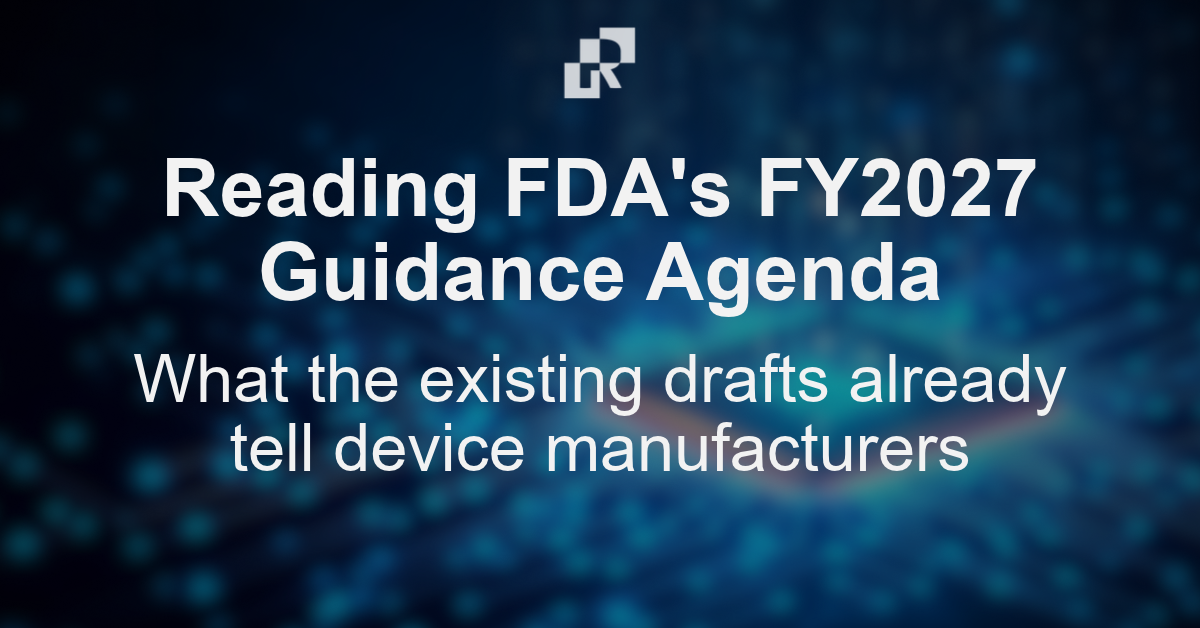Reading FDA's FY2027 guidance agenda