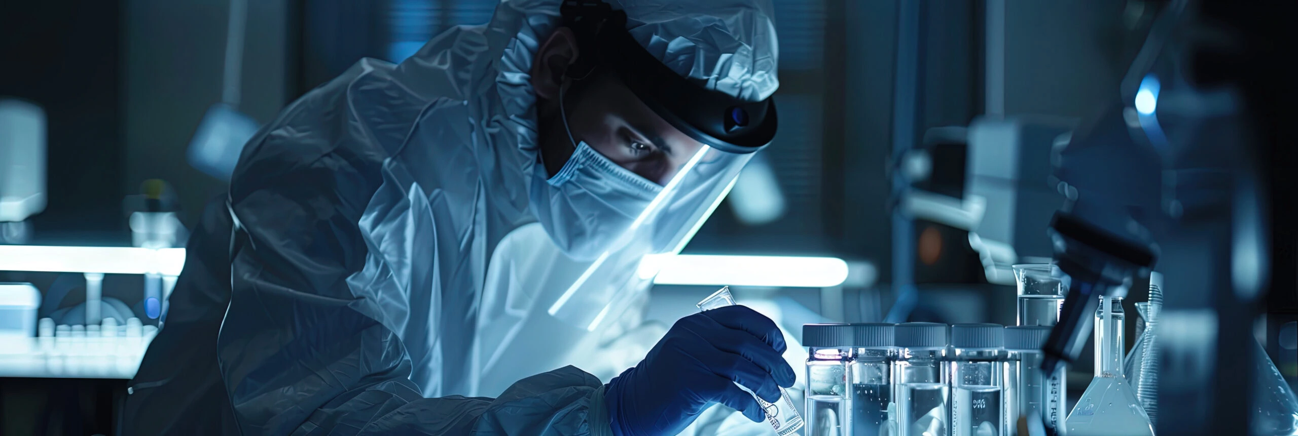 Scientist conducting lab test