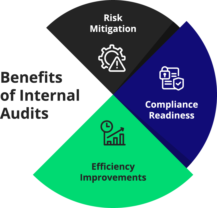 a chart showing the different phases of the internal audit process